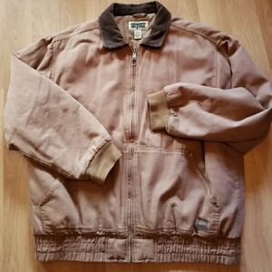SafTBak Barn Jacket Men's Size XL Canvas Brown Corduroy Insulated Workwear